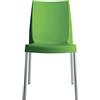 GBSHOP Sedia con gambe in alluminio Boulevard (ordine minimo 2 pezzi) (Verde mela)