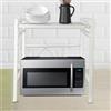 HUOLE Organizzatore da cucina con spazio portaoggetti per forno a microonde, a 2 livelli, piano di lavoro da cucina, supporto piastra adesiva, 40/64 x 45 x 36,5 cm, bianco