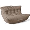 Aiire Pouf Poltrona Sacco di Design - Puff per Sedersi in Cotone con Imbottitura Inclusa - Bean Bag Chair per Salotto, Camera da Letto o Lettura - Pouffe Moderno XXL 2 Posti Marrone