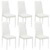 LEADZM Set di 6 Sedie da Pranzo, Sedile Imbottito Spesso, Schienale per Set di Sedie da Cucina (Bianco, Set di 6)