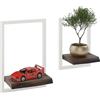 LAMO Manufaktur Mensole da muro Set 2pz 15/20cm | Mensole legno naturale, mensola per cucina, scaffale da parete sospeso | Colore: ebano, Telaio: avorio