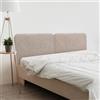 DHOME Testiera Imbottita Liscia Arrotondata in Tessuto Aqualine per Parete Acustica Testate Letto Fonoassorbenti Camera da Letto (Sabbia, 210cm Dual)
