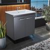 paplinskimoebel - Lavabo con mobiletto - Mobile sottolavabo in Grafite - Lavabo con armadietto per il bagno - Mobile da bagno sospeso con due porte - Largh.60cm x Alt:58cm x Prof:40cm.