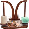 Gacqpli Porta Gomitoli in Legno - Porta Matasse per Maglia all'Uncinetto con Spindle Rotante - Organizzatore Filo per Donne Mamme Nonne Famiglia Amici