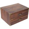 TOGEVAL Cassettiera Legno Vintage 2 Cassetti, Chest Of Drawers Pratico per Uffici e Stanze, Scatola Porta Oggetti Ampio Spazio di Stoccaggio