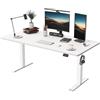 TRIUMPHKEY Scrivania Elettrica Regolabile in Altezza, Scrivania Elettrica per Computer,Standing Desk con 2 Controlli Memoria, Standing Desk 180x80cm,Scrivania da Ufficio e Casa,Bianco
