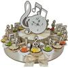 Generico Torta bomboniere Tema Musica con Note Musicali e Fiori Colorati + Centrale Orologio Confetti Inclusi (20 fette)