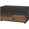 Vicco Mobile da soggiorno Berno, Nero/antico, 70.8 x 38.9 cm con porta a battente, adatto per riporre libri e raccoglitori