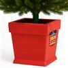 BAKAJI Base Albero di Natale Vaso in Resina con Effetto Legno Realistico e Venature, Supporto Natalizio con Rifiniture e Attacco Universale, Decorazione Addobbo Natalizi 30 x 30 x 35 cm (Rosso)