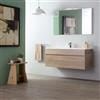 Kiamami Valentina - Mobile arredo bagno 120 cm in quercia naturale sospeso | Sole