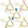 Amosfun 5 Pezzi Cornici in Metallo retrò per Borse con Chiusura Semicircolare e Portachiavi, Lucchetti Artigianali Decorati con Perline Color Caramella, per Portamonete Fai da Te