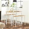 anrekl Set tavolo da pranzo e sedie da 5 pezzi, tavolo bar alto, tavolo salvaspazio cucina, adatto per cucina sala da pranzo soggiorno, tavolo da bar 100x60x90 cm, colore rovere