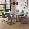 JIEXI Tavolo da pranzo allungabile 4-6 posti, tavolo da pranzo allungabile e sedie, materiale MDF moderno, adatto per soggiorno, cucina, lunghezza 130-170 cm