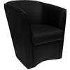 Liberoshopping Poltrona Imbottita Valentina a pozzetto in Ecopelle per Ufficio Sala d'attesa Alta qualità Made in Italy (Nero)