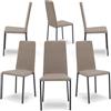 REDÒKASA Set 6 sedie imbottite MADE IN ITALY BETTY NEW per sala da pranzo, cucina, soggiorno, design moderno, gambe robuste in metallo, rivestimento in tessuto antistrappo morbido al tatto (6, Fango)