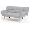 Shally Dogan Divano Letto Apertura Click Clack con Rivestimento in Tessuto, Divanoletto 2 in 1 Sistema Clic Clac, Struttura Ergonomica e Braccioli Regolabili, Design Moderno per Soggiorno (Grey)