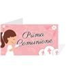 Gicaprice Bigliettini bomboniere Comunione Personalizzati con Stampa Inclusa | Bigliettini Confetti Comunione Personalizzato | Bigliettini bomboniere Stampati | Eventi | Feste (20 Bigliettini - Bambina)