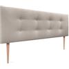 DHOME Testiera in Similpelle o Tessuto AQUALINE Pro con 2 file di bottoni e gambe Testiera imbottita Letto di Lusso (Tessuto Beige, 145x105cm (Letti 120/135/140))