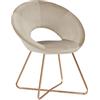 Duhome Sedia da pranzo soggiorno sedia da soggiorno con sedia da cucina in polvere con gambe in metallo oro, beige
