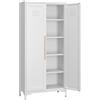 Sightlife Armadietto multiuso con ripiani regolabili, in acciaio, 70 x 155 x 35 cm, bianco
