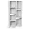 Gicos Mobile gaia libreria scaffale shabby in legno truciolato colore bianco legno 60 * 24 * 120 cm 7 scomparti PUR-801358
