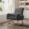 BHFFTHK Sedia a dondolo in velluto Teddy, grigio scuro, poltrona relax, sedia a dondolo per soggiorno, camera da letto, balcone - Portata massima 150 kg (grigio scuro)