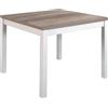 milani home - Tavolo Da Pranzo Moderno Di Design Allungabile - Cm 90x90/180 - Legno Naturale - Struttura Bianca - Ideale per Arredo Casa, Sala Da Pranzo