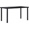 Homgoday Tavolo da pranzo nero in vetro temperato, 140 x 70 x 75 cm, tavolo da cucina, sala da pranzo, mobile per casa, ufficio, bar e ristorante 1290