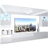B BELINI GROUP Belini - Set completo per soggiorno, moderna parete attrezzata con illuminazione a LED, mobile TV, colore: Bianco