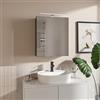 HAJDUK FURNITURE Armadietto da Bagno con Luce Nero Opaco 50x60 cm - Specchio da Parete LED Retroilluminato - Mobile Baño - Mobiletto Bagno 3 Ripiani - IP44 Impermeabile Specchio Baño LED 4000 K