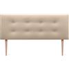 DHOME Testiera in Similpelle o Tessuto AQUALINE Pro con 2 file di Bottoni e Gambe Testiera Imbottita per Letto di Lusso (135x105cm con gambe (Letti 120/135/140), Similpelle Beige)