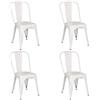 Totò Piccinni Sedia Industry in Metallo Design Industriale (4 Sedie, Bianco)