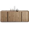 Mobili Fiver, Mobile Basso Romina (183,6x36x70 cm), 4 Ante, Rovere Rustico, 183.6 cmx36 cmx70 cm, Nobilitato/Ferro, Credenza Soggiorno Moderna, Made in Italy