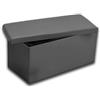 Home Tresor - Cassapanca Contenitore da 76cm, Pouf Pieghevole in Similpelle, HxLxP 38 x 76 x 38 cm, Tavolino Panca Poggiapiedi con Seduta Imbottita - Grigio