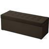 MG Design Pouf contenitore imbottito 45 × 120 cm Marrone scuro - capacità ca. 140 L, fino a 300 kg, struttura in legno massiccio, superficie opaca con trama fine, già montato e facile da pulire