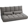 HOMCOM Divano Letto Moderno 2 in 1, Schienale Reclinabile su 7 Livelli e Cuscini, Divano per Soggiorno per TV, Giochi, Lettura, Yoga, Ufficio, 130x73x60 cm, Grigio Carbone