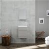 Kiamami Valentina - Mobiletto Bagno Sospeso Salvaspazio 42Cm Grigio Effetto Legno | Smart