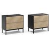 Vicco Comodino Eliza, Rovere dorato/antracite, Set di 2, combinabile per l'uso come tavolino laterale o comodino