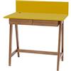 RAGABA Scrivania LUKA 85x50cm Quercia con 2 Cassetti | Base in Legno, Pannello, Gestione dei Cavi | Giallo Scopa