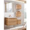 Lomadox Set di mobili da bagno con lavabo in ceramica da 81 cm LUTON-56-CRAFT, rovere Wotan Nb., L/H/P circa 130/200/46 cm