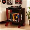 MAAOBR Mobile per Giradischi Porta Vinili Tavolino per Giradischi Capacità 40 Dischi, Mobile Audio Design Multifunzione per Soggiorno, Camera da Letto, Ufficio(Black+Red Tea)