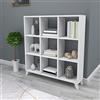 [en.casa] Libreria (AxLxP) 100 x 88 x 20 cm Scaffale da Terra con 9 Scomparti Aperti a Forma di Cubo Mobile Espositore - Bianco