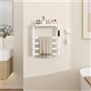 YU YUSING Scaldasalviette Elettrico Bagno 47x40x11cm, Termoarredo Bagno Intelligente con Un Ripiano, Asciugamani con Radiatore da Parete, Portasciugamani, 72W, Display LED, Touch Contro, Bianco