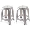 Acan Tradineur Sgabello in Plastica Made in Spagna Casa o Lavoro - 46,2 x 36,5 x 37 cm - Colore Argento (2 pezzi)