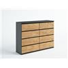 meble masztalerz Cassettiera con 8 cassetti 120 cm (Opaco Antracite/Lancelot) | Cassettiera per camera da letto, 120 x 101,5 x 39 cm, mobile portaoggetti per soggiorno classico, spazioso e design