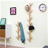 WEII Appendiabiti in Legno da Parete, Decorazione per Camera da Letto Soggiorno Gancio Porta Asciugamani, Wood Color, 123 * 22 * 7cm