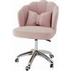 JXCCA Sedia da Ufficio con Rotelle Rotazione di 360 °, Sedia Scrivania Ragazza, Sedie Scrivania Cameretta, Ergonomia, Cuscino in Cotone Rimbalzante, Piedi a Cinque Stelle, Portata 200 kg