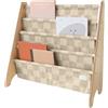 3 Sprouts - Porta Libri per Bambini - Libreria Montessoriana per Cameretta - Scacchiera - Beige