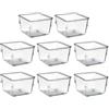 Acrimet Organizzatore per Cassetti Modulare, Vassoi per Riporre Oggetti per Ufficio, Casa, Trucco, Cucina, Cassetto Svuotatasche (8 Pezzi) (Plastica Trasparente)