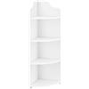 [en.casa] Scaffale Angolare da Terra con 4 Ripiani Aperti Mobile Basso Espositore Libreria a 4 Vani per Soggiorno Ingresso Bagno 90 x 28 x 28 cm - Bianco
